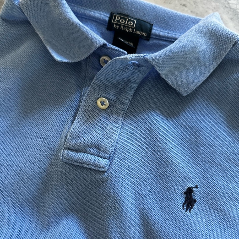 Polo Ralph Lauren Sky Blue Polo Collared Shirt, Size Medium 12/14